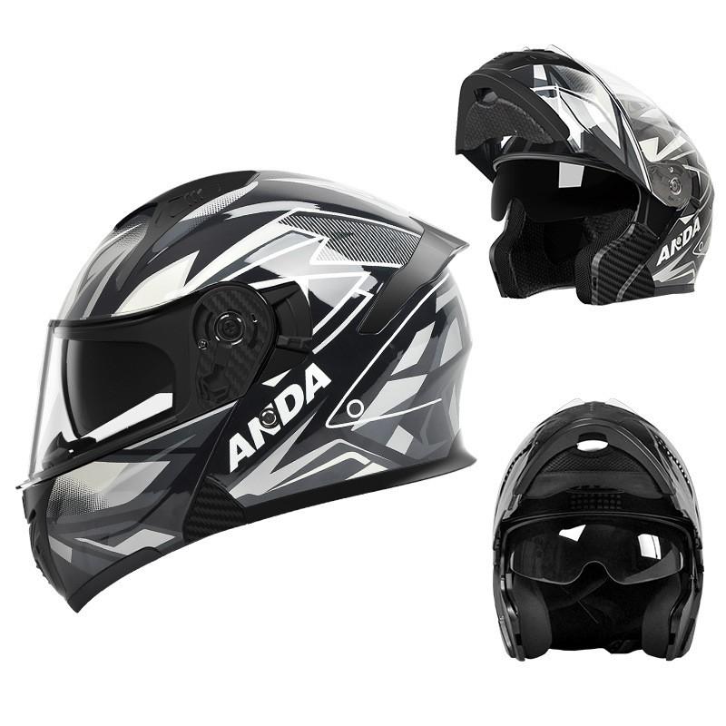Full Face Motorcycle Helmet Men Women Winter ABS Safety With Flip-Up Visor 3C Certified