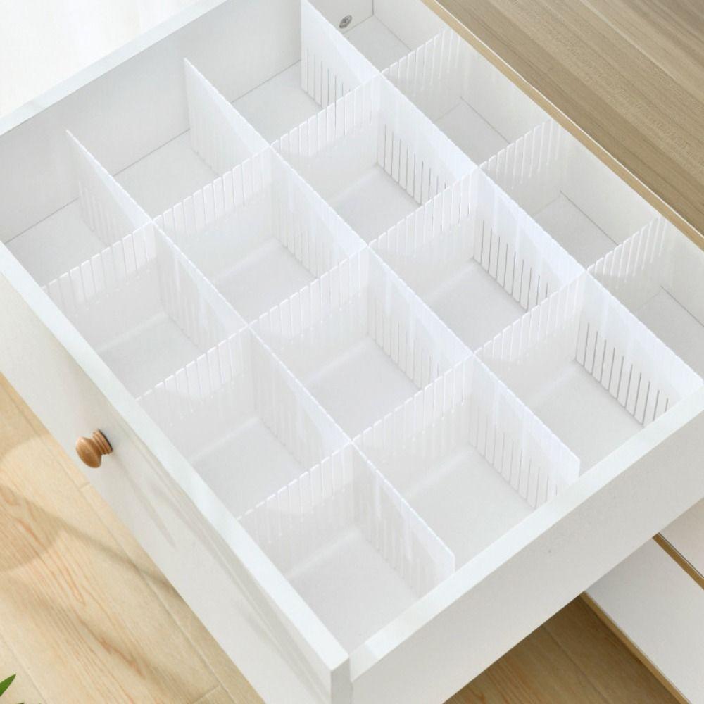 5Pcs Adjustable Drawer Divider DIY Storage Organizer Combination Partition Board Household Space-saving Cabinet Closet Separator