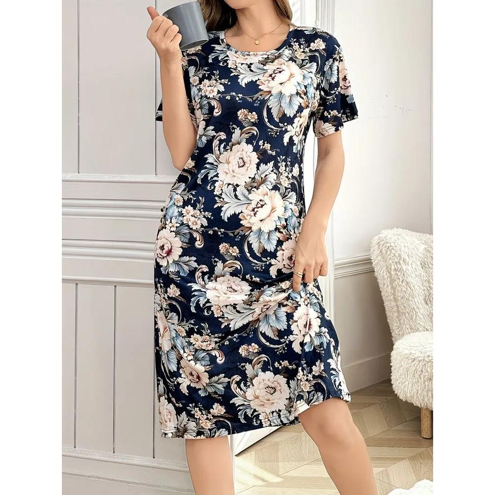 Comoda Versatile Maglia Girocollo Vestito Moda Larga Casual Vestiti