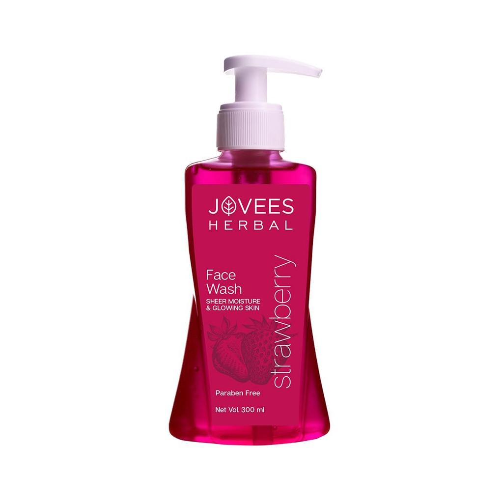 Jovees Herbal Strawberry Face Wash 300ml | Hydrating Gentle Cleanser For Normal  Skin | Brightening Daily Facial Wash Removes Pigmentation