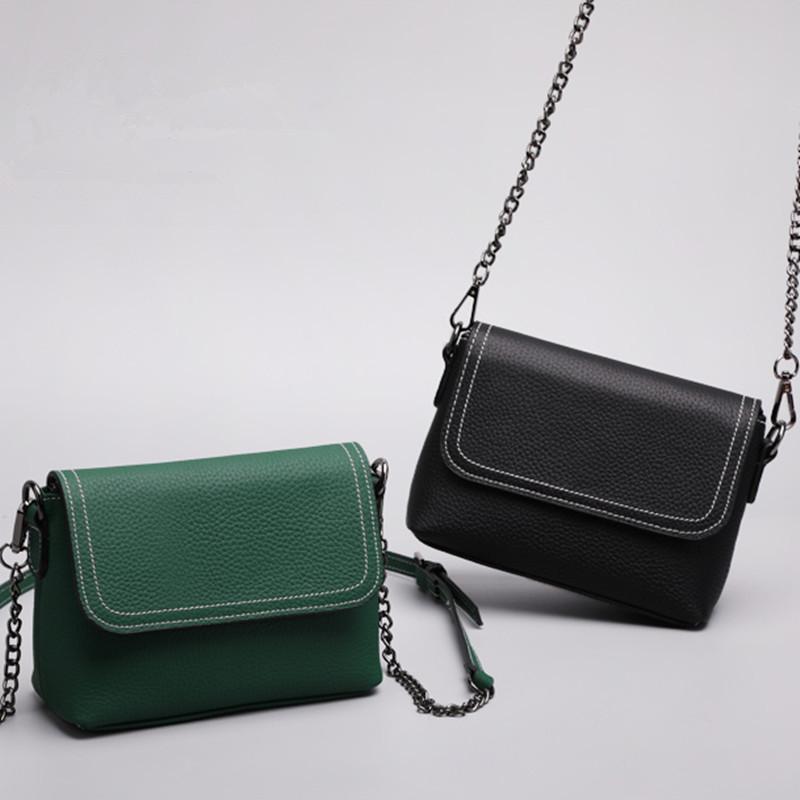 Women's Shoulder Bag Genuine Leather New Summer Bag European and American Style Slanted Shoulder Bag