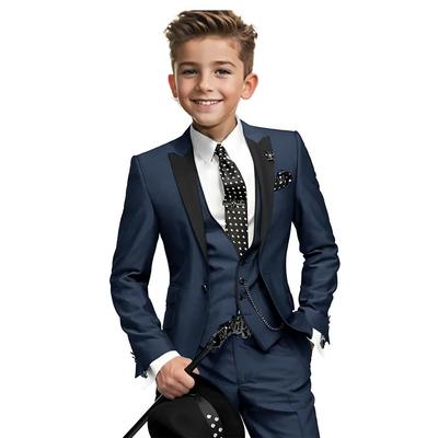 Boys Suit 3 Piece Set Fashion Design Jacket Pants Vest Wedding Kids Tuxedo Formal Graduation Outfit Stage Performance Suit