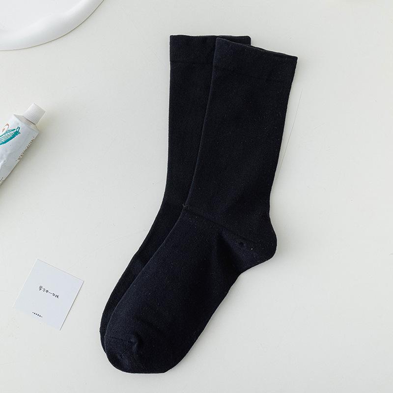 

Zizhong Tube Socks Socks Trendy Season Stockings Moon Pile Socks Girls Versatile Boneless Socks Pure White чорний