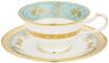 Cup & Saucer (for Both Coffee and Tea), 220cc, Georgian Turquoise, Bone China, T59587/4857