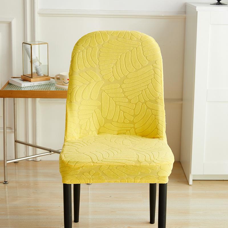 Jacquard Curved Chair Cover All-Inclusive Armless Dining Chair Protective Cover Home Simple Modern Large Round Stool Cover