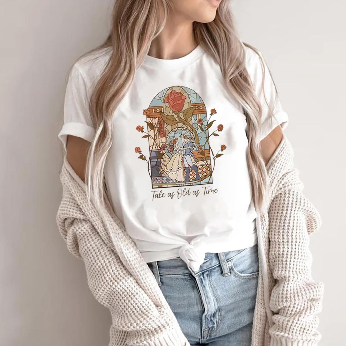 

Tale As Old As Time T-shirt Princess And Prince Shirt Family Amusement Park Vacation Fashion Top Magical Kingdom Short Sleeve 4XL