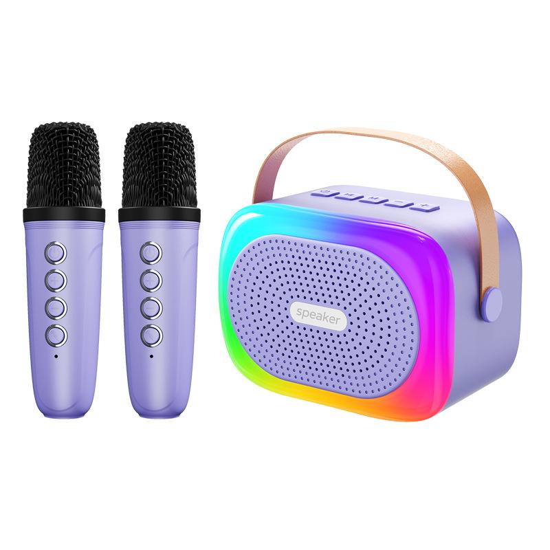 Haut-parleur Bluetooth Portable Sans Fil avec Microphone – Système Karaoké Tout-en-Un pour la Maison, l'Extérieur et le Chant (Prend en charge les basses et la carte mémoire)