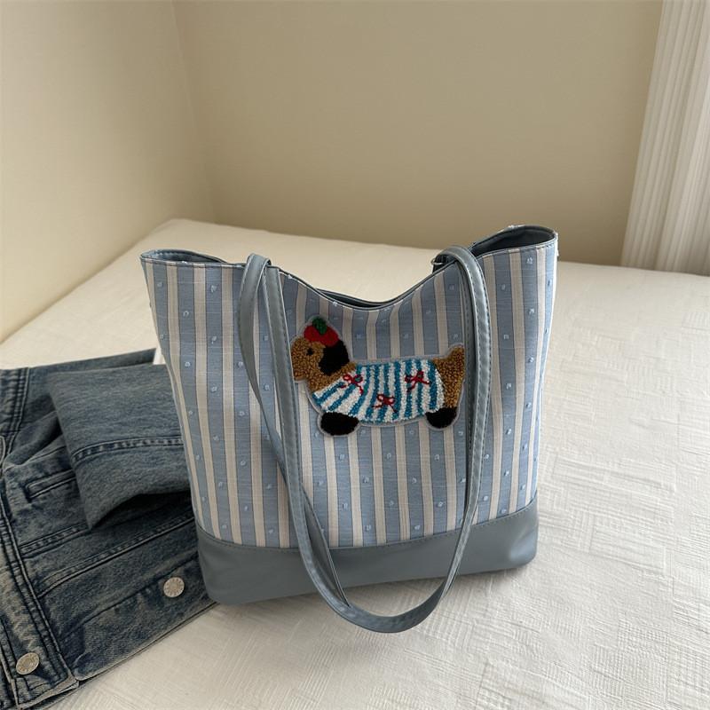Chic And Versatile Medium Size Canvas Tote Bag For Women Ideal For Daily Use In Black синий
