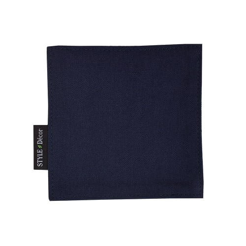 STYLE Decor Reversible Coasters, Stylish Fabric, Washable, Set of 4, Solid Oxford and Royal Navy, W3004520