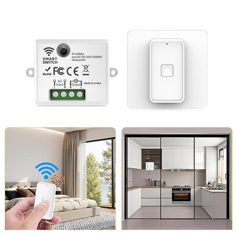 1pc RF433 Wireless Light Switch 433MHz Wireless Magnetic Switch For Control Fans Power Outlets Home Appliances