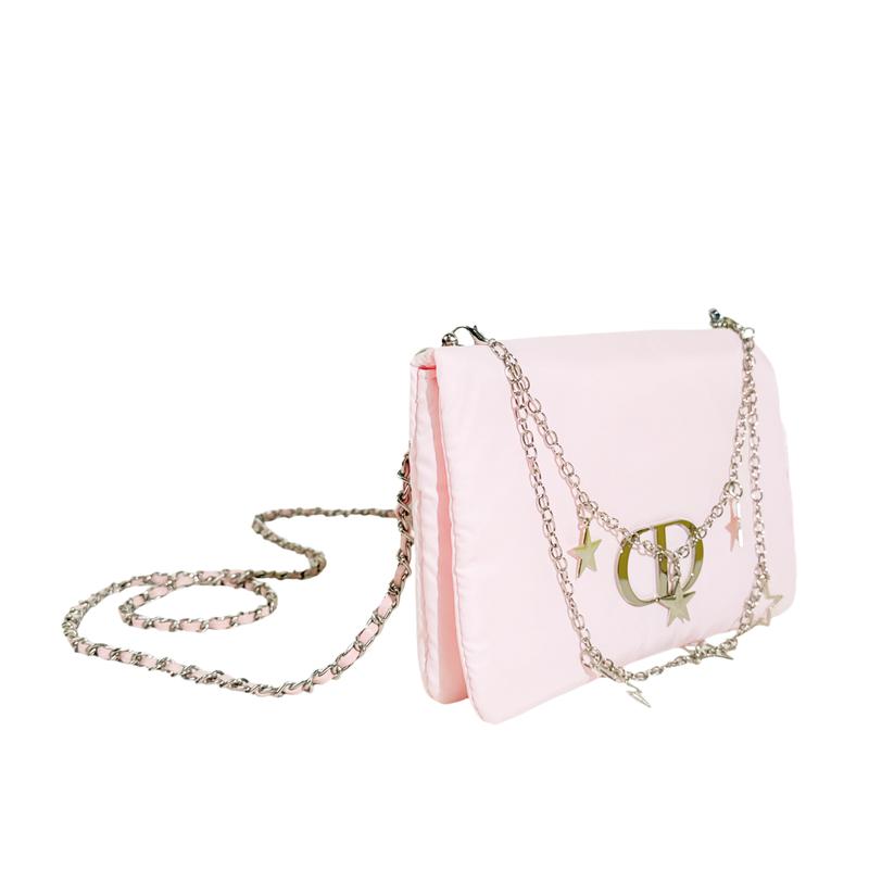 DIOR DIY Style Cosmetic Bag Pink Mist Star Chain Niche Cute Versatile Atmosphere Trendy Sweet Fashion Simple Classic Exquisite Girly Pendant