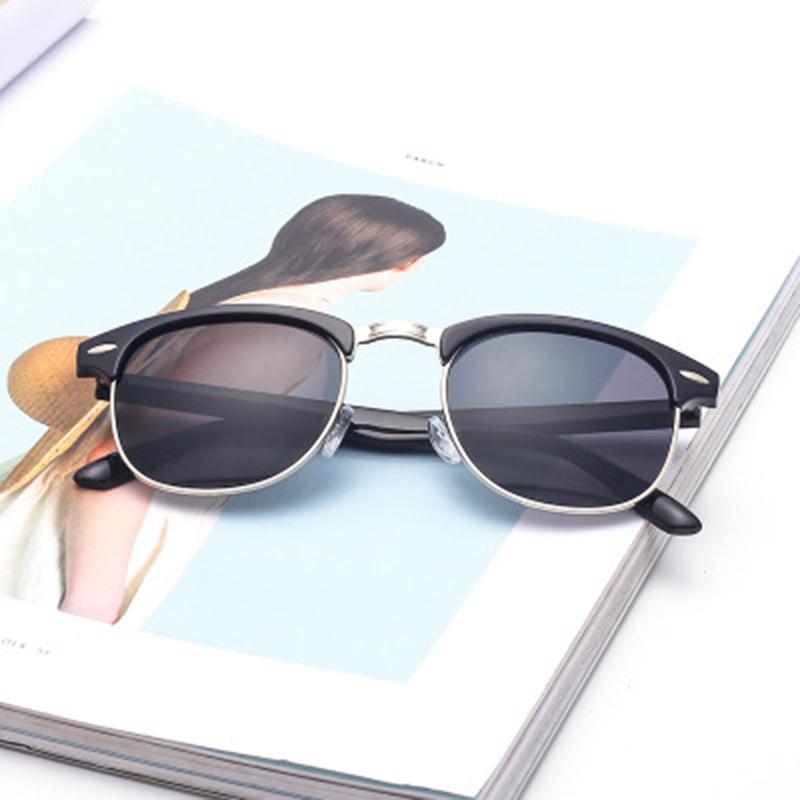 Uv400 Sunglasses Protection Half Frame For Outdoor Activities Retro Lightweight