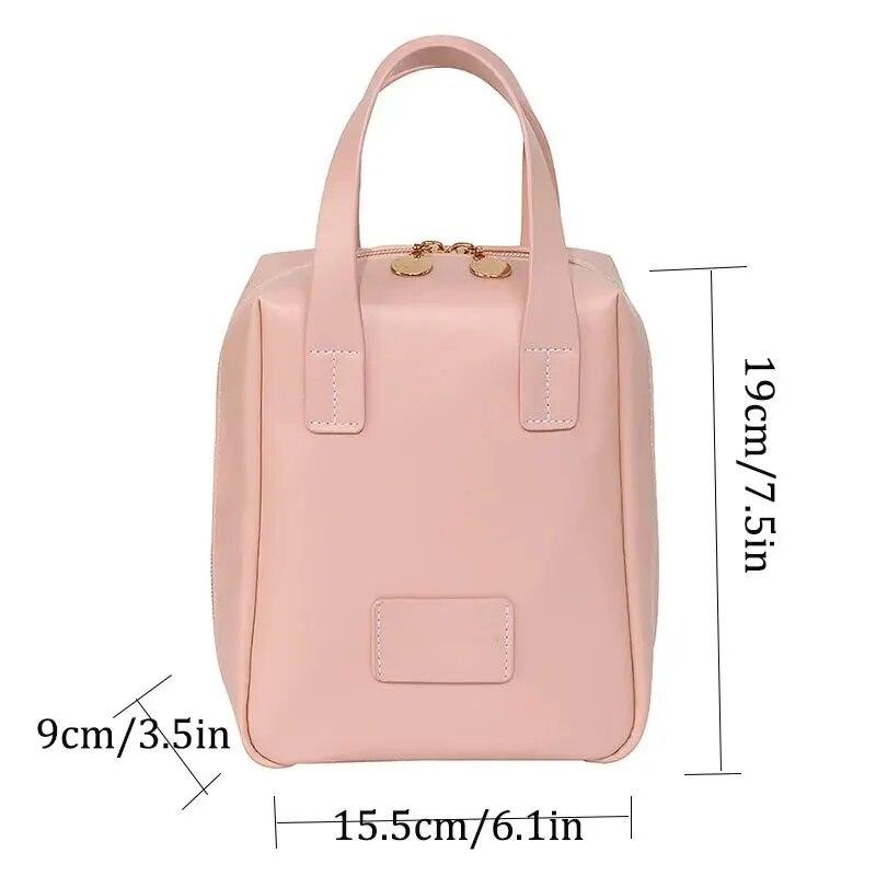 Reise-Kosmetiktasche mit großem Fassungsvermögen, tragbarer Kulturbeutel aus Leder mit Griff-Organizer, multifunktionale, wasserdichte Make-up-Tasche