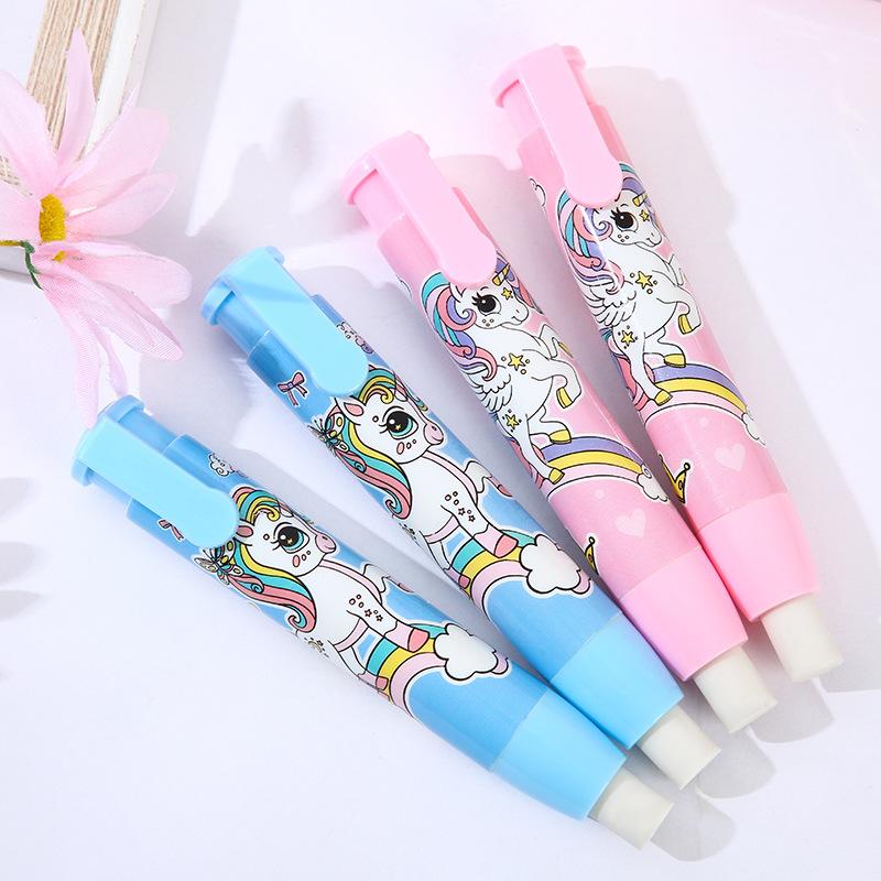 20pcs Click Eraser Elementary Cartoon Clean Retractable To Be Extremely Clean and Free of Residue When Used