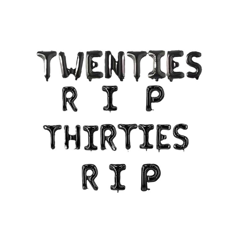 Rip Twenties/Thirties/Forties Balloons Birthday Balloons Banner Death To My 20S/30S/40S Party Decor For Youth Men Women