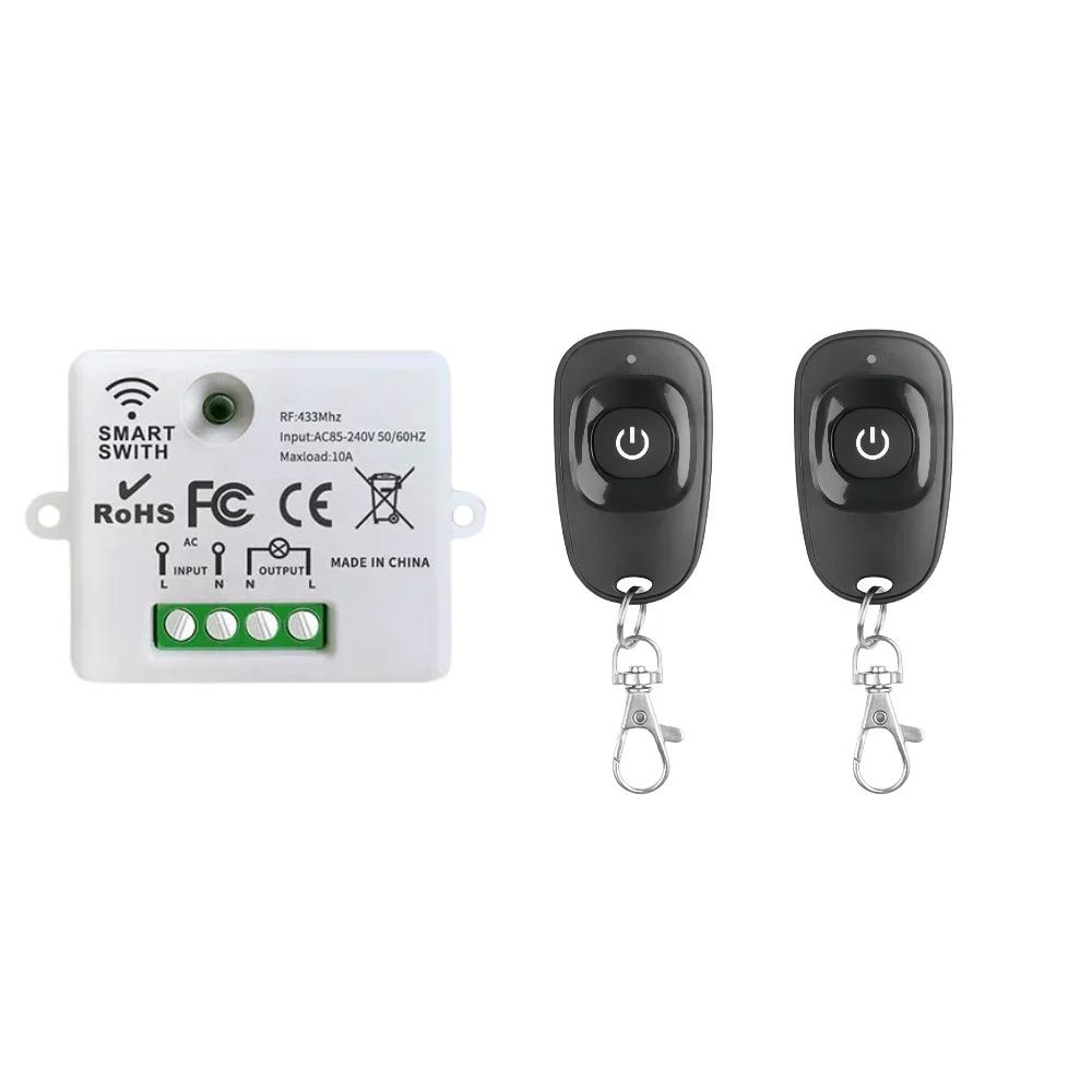 433Mhz Universal Wireless Remote Control Switch AC 110V 220V Relay Receiver Module RF Transmitter Learning Button Remote Control