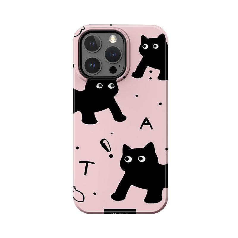 

Sublimation Coated Glossy Phone Case Hard Plastic +TPU Soft TPU Shell Cartoon Black Cats Patterned Full Protective Back Cover for iPhone Samsung iPhone 7 / iPhone 8