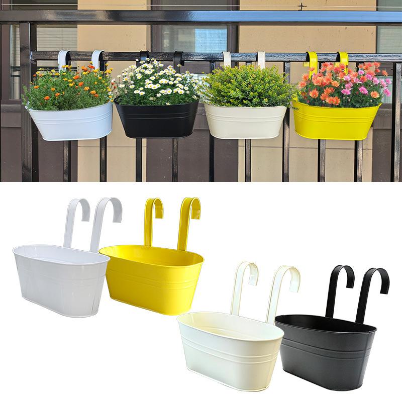

Съемный, Двойной крюк, Овальный цветочный горшок, Цветочный горшок для балкона, Двойное использование для перил и забора, Подвесной тип, Металлический, Подвесное ведро для цветов