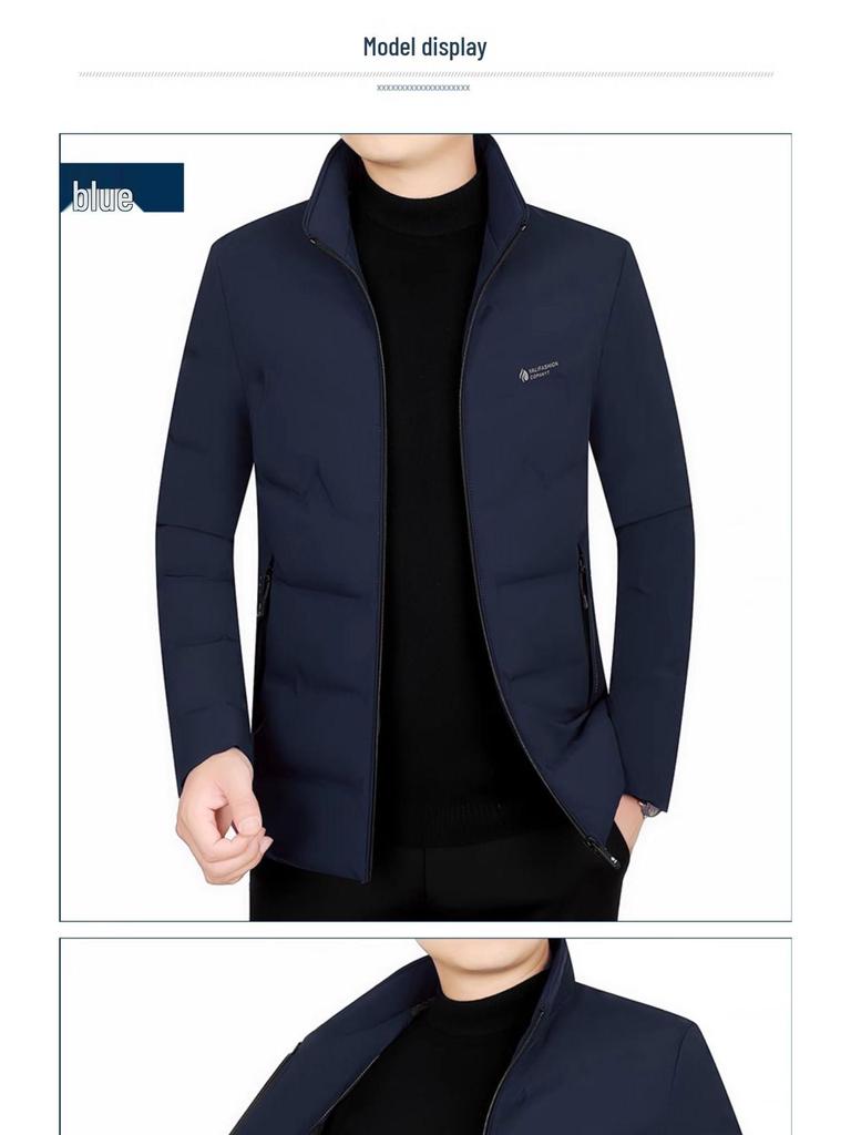 Męska lekka kurtka puchowa Pierre Cardin o dopasowanym kroju - Casualowy płaszcz jesienno-zimowy dla osób w średnim wieku i starszych