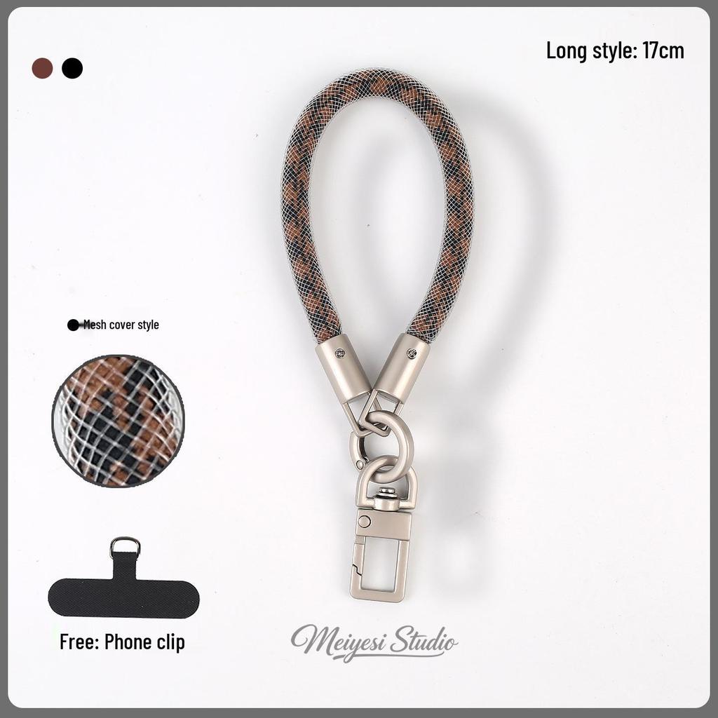 Detachable Anti-Lost Phone Lanyard: Short 7mm Mesh Sleeve Wrist Strap for Outdoor Use