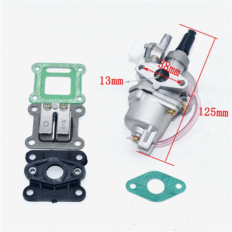 47cc 49cc Carburetor with Intake Reed Gasket For 2 Stroke 43cc 47cc 49cc Mini Kids Pit Pocket Quad Dirt Bike ATV Carburetor Kit