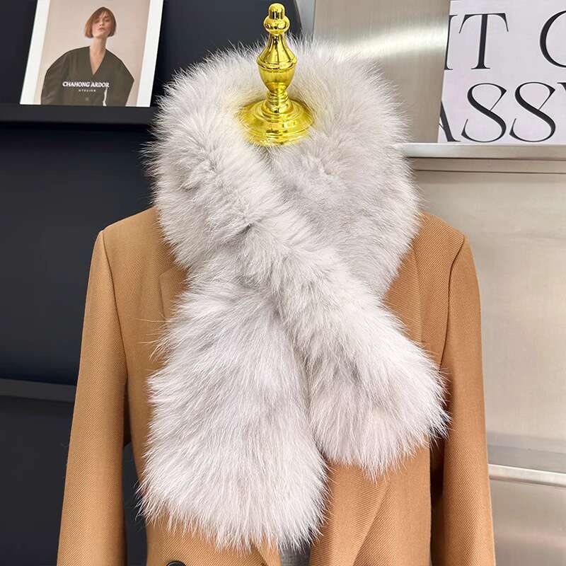 Real Fox Fur Woven Scarf Winter Thick And Warm Natural Fur Collar Scarfves Fashion Furry Fur Scarf Outdoor Keep Warm Fur Shawl