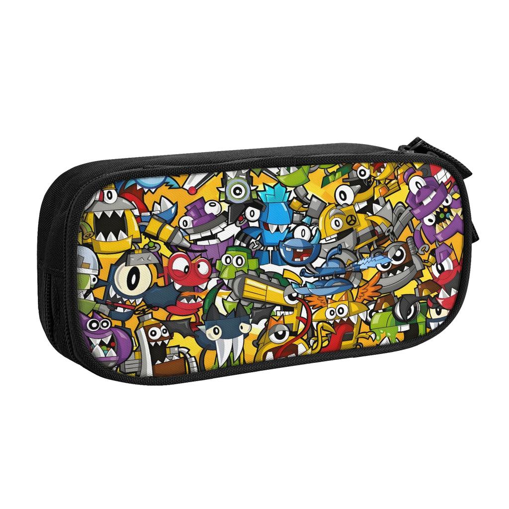 Kawaii Game Mixelss Cartoon Pencil Case for Boys Girls American Animated Television Large Storage Pen Bag Box School Accessories