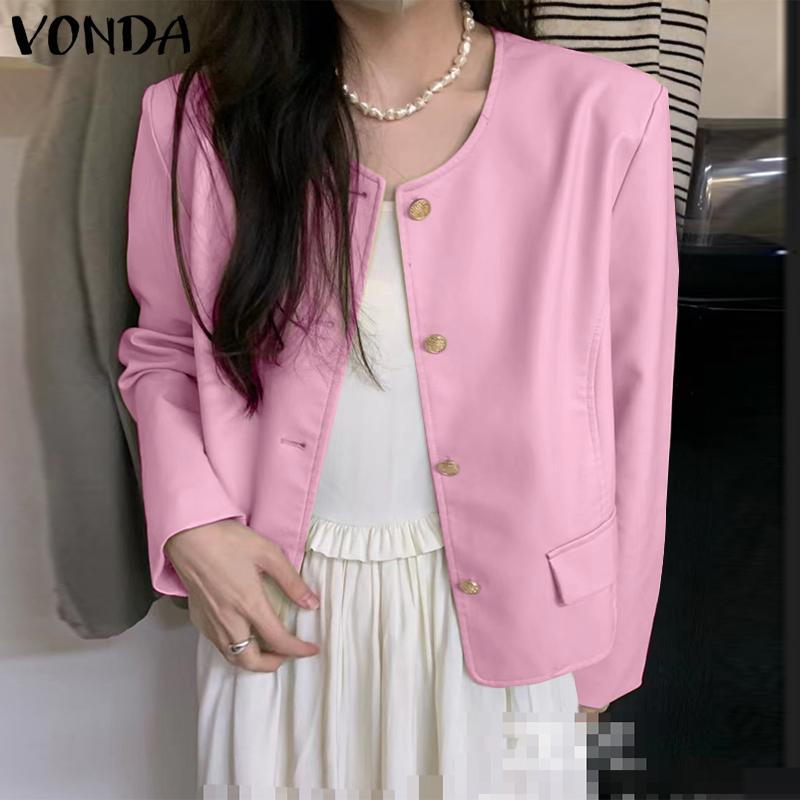 

VONDA Весенние женские рубашки на пуговицах с длинными рукавами, топы, куртки