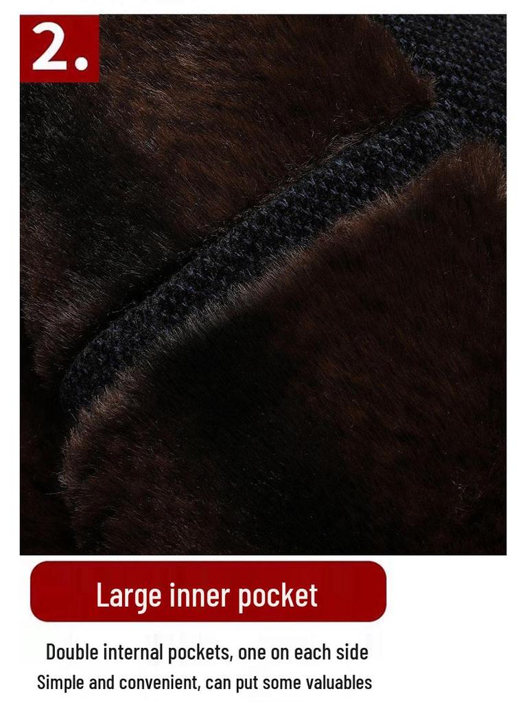 Dad's Fleece-Lined Winter Coat for Middle-Aged & Elderly Men - Warm Cotton Jacket for Autumn & Winter