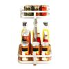 Space Saving Rotating Shelf for Kitchen Bathroom Metal Organizers Adjustable Cosmetic Spice Storage HX6C