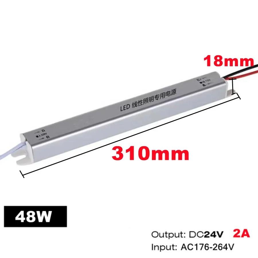 12V/24V Ultratynn Switching Power LED Driver Strømforsyning AC 220V Belysningstransformator for LED-stripe 24W 36W 48W 60W 72W 100W