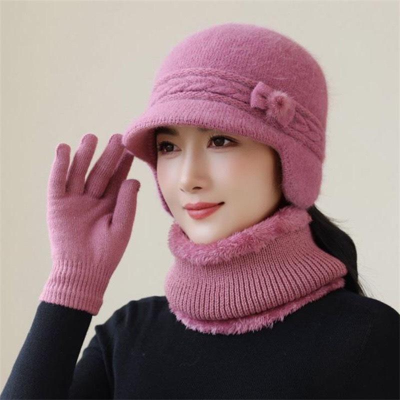Ladies Woolen Basin Hat for Middle - Aged and Elderly Women, Elegant Bow, British Versatile Fisherman Hat