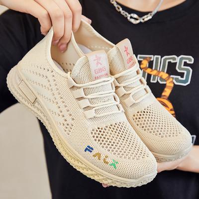 Shoes Women, Summer New Flyknit Single Shoes, Breathable Casual Trainers