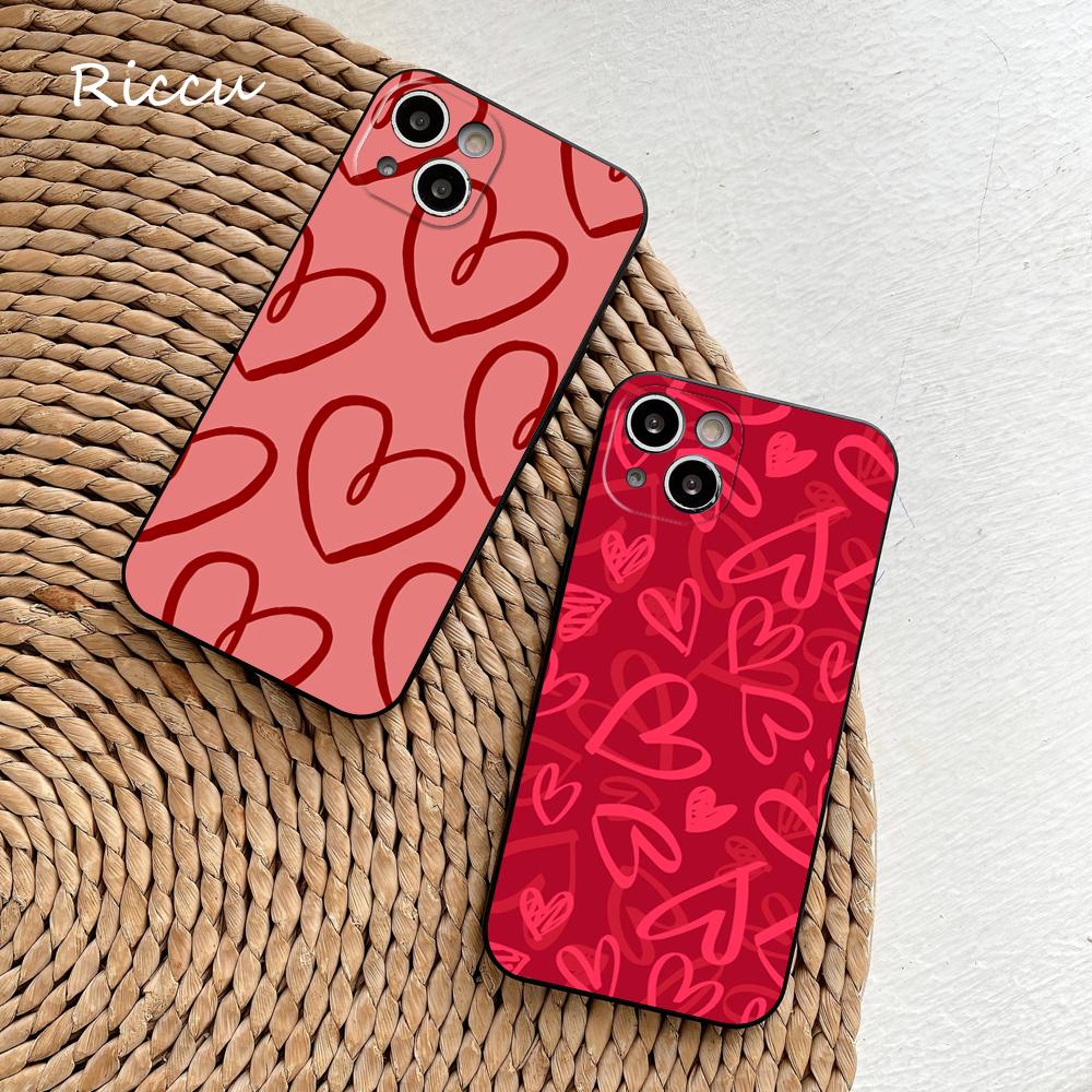 FOR IPhone 14 Cute Love Heart Phone Case 14 11 12 Pro 8 7 14 Plus X Pro 14 MAX 13 MINI XR XS Iphone 14 Plus Soft Phone Covers
