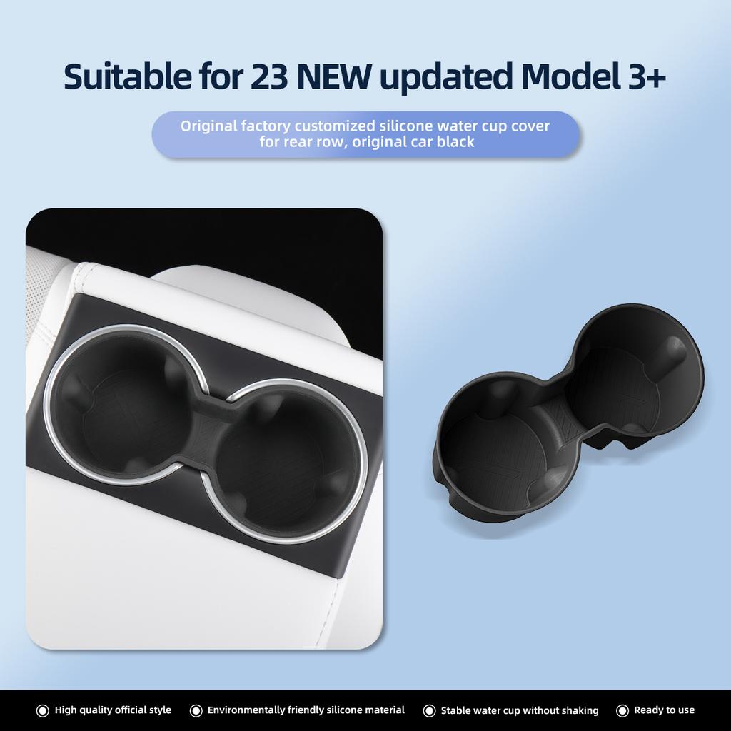 Water Cup Holder For Tesla Model3 Highland 2025 2025 Central Control Drinks Holder Rear Seat Water Cup Cover Car Accessories