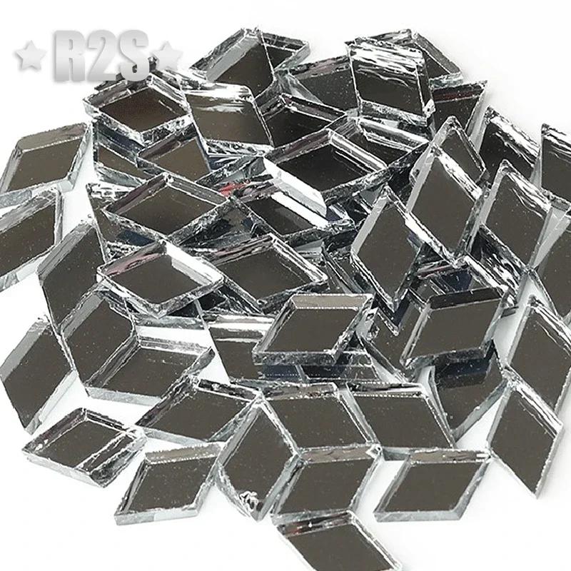 100g Glass Mirror Mosaic Tiles Bulk Diamond Shape DIY Craft Handcrafted Accessory Home Wall Artwork Decor Supplies Arte