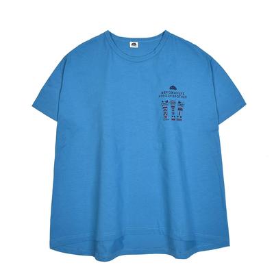 Kusguru Japan Streetwear Casual Blue Women's T-Shirt,