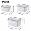 9Pcs/set Fruit Storage Containers for Fridge, Fridge with Removable Colander, All-In-One Fruit Washing Bowl with Strainer