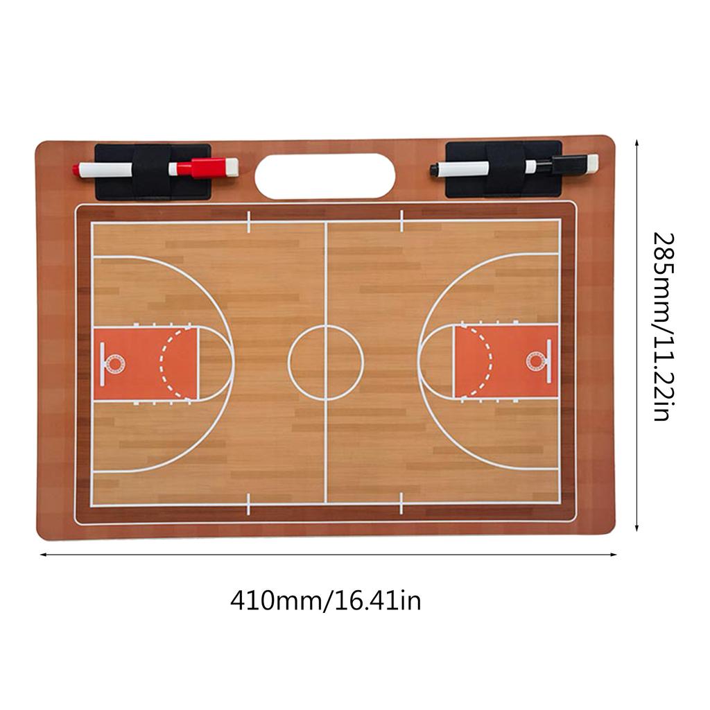 Tavola Tattica da Pallacanestro a Doppio Lato (Campo Intero/Metà Campo) Lavagna Cancellabile a Secco Tavola da Allenamento per Calcio per Allenatori con 2 Pennarelli