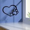 Vintage Iron Wall Art Heart Paw Print Metal Sculpture Pet Lover Shadow Decor Rustproof Minimalist Ornament for Living Room Bedroom Farmhouse Easy Hang