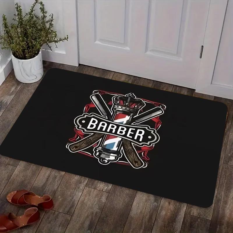 Barber Shop Welcome Entrance Door Mat Hair Salon Floor Rug for Hallway Porch Home Decor Creative Studio Area Foot Pad