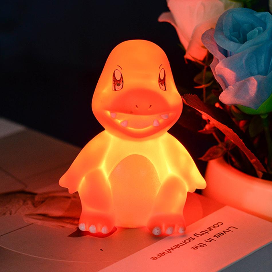 12cm Pokemon Pikachu Night Light Anime Figure Cute Bedside Lamp For Bedrooms Ornaments Children's Luminous Toys Christmas Gift