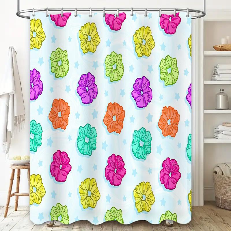 Floral Shower Curtain Tropical Flowers Waterproof Bathroom Decor Vintage Patterned Fabric Liner for Home