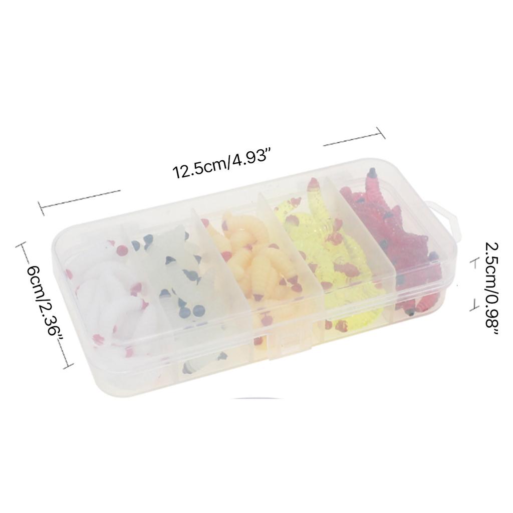 125Pcs/set Soft Wacky Rigs Worms Baits Silicone Fishing Lures Worms Fishing Lures Short Worms Artificial Baits Swimbaits