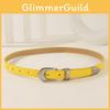 Simple Solid Color Metal Buckle Decoration Women Casual Belt For Denim Outfits