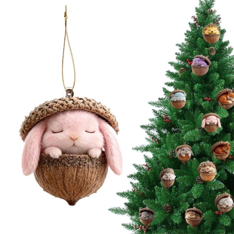 Acrylic Animal Ornaments Glossy Finish and Lightweighted for Christmas Tree Decors Festival Atmosphere Family Gatherings