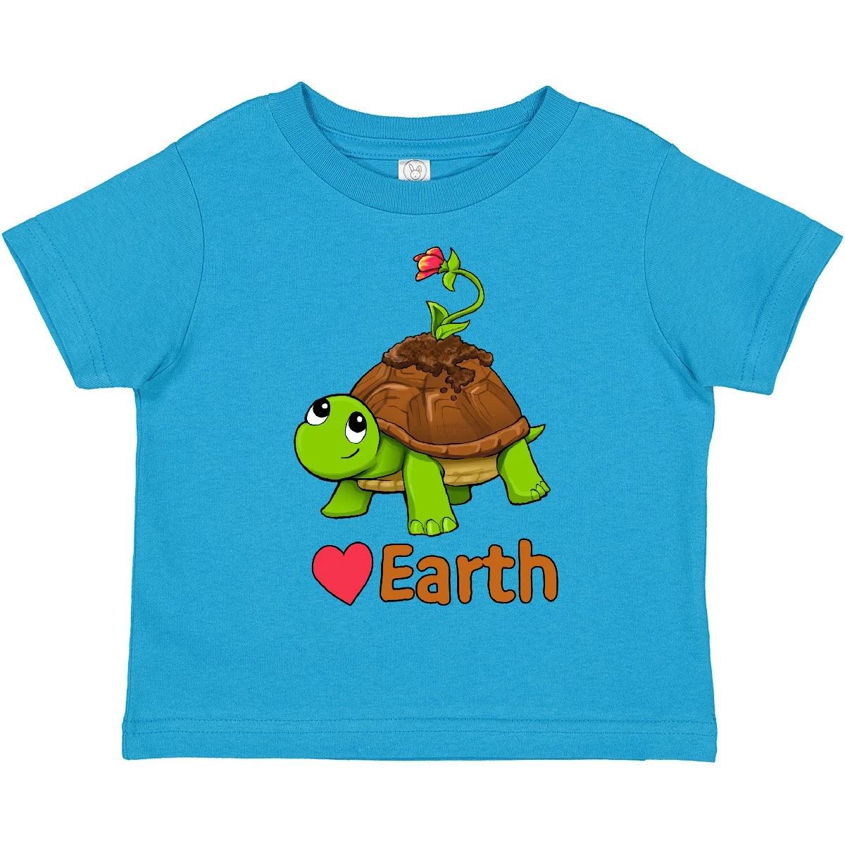 Inktastic Love Earth Cute Turtle For Earth Day Toddler T-Shirt Reptile April Kid 110