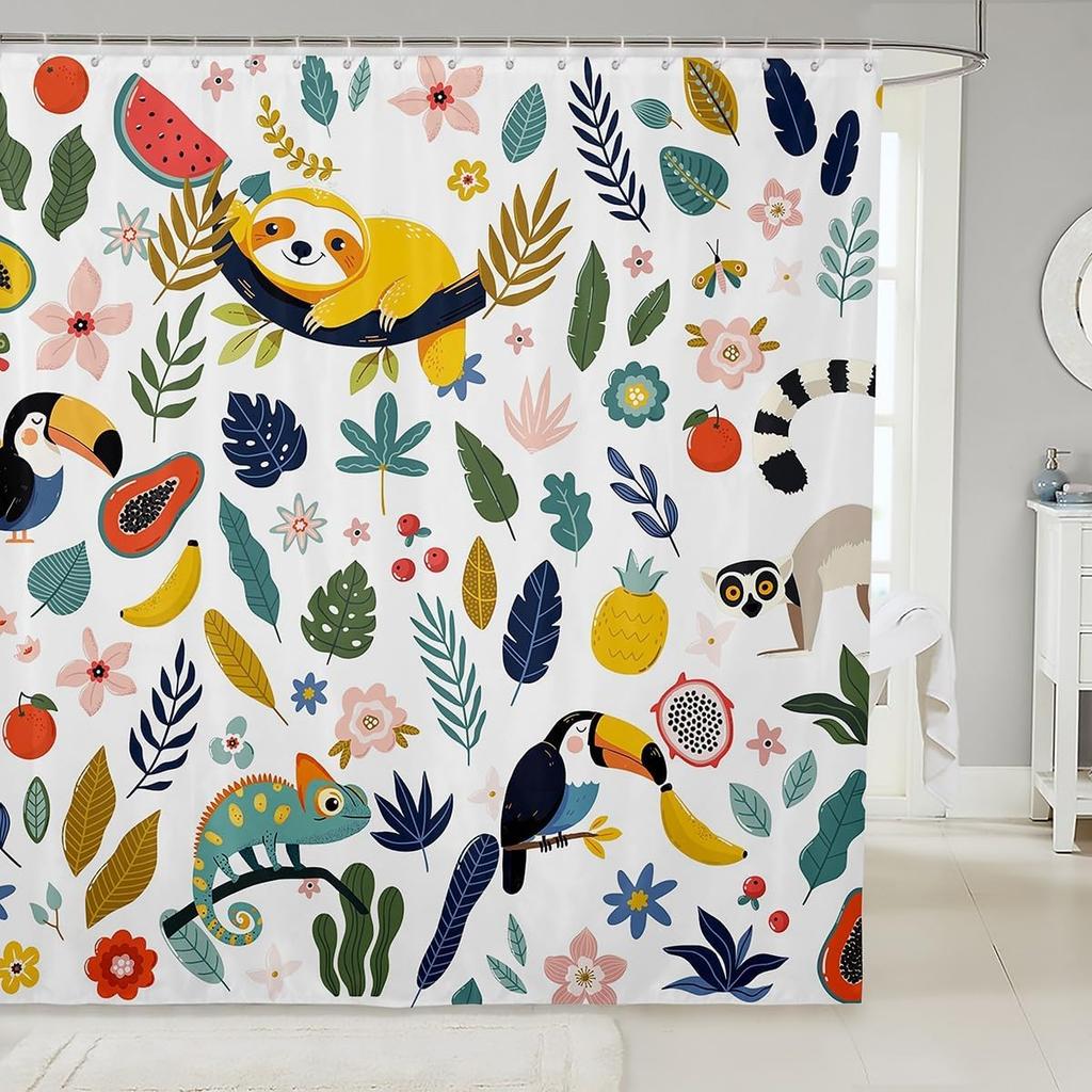 Puppy Shower Curtain Set Cartoon Corgi Shower Curtain for Teens Boys,Lovely Pup Dog Bath Curtain Doggy Cute Pet Toilet Lovely