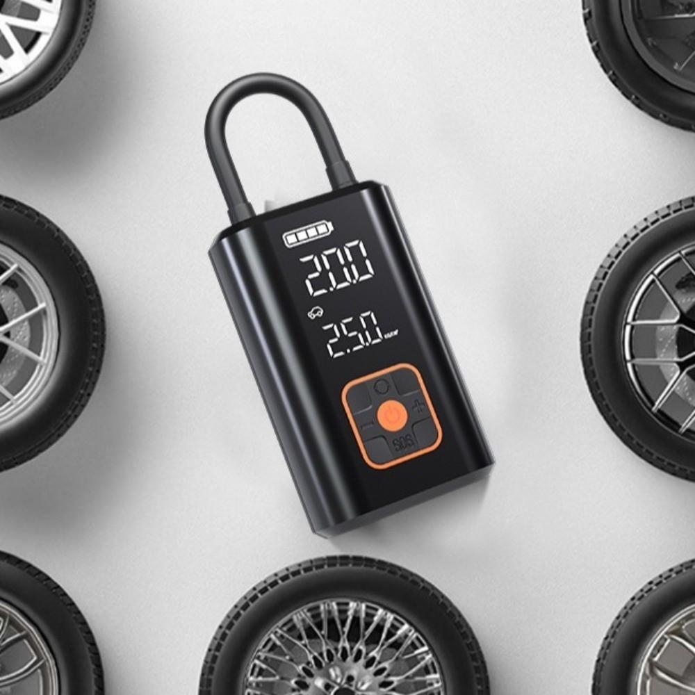 Creative Rechargeable Wireless Tire Inflator Built-in Flashlight Pressure Gauge Automatic Air Pump Air Compressor