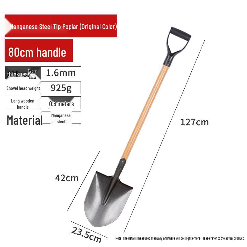 Large Manganese Steel Gardening Shovel for Digging, Planting Trees, Flowers, Vegetables – Thickened Iron for Agricultural Use